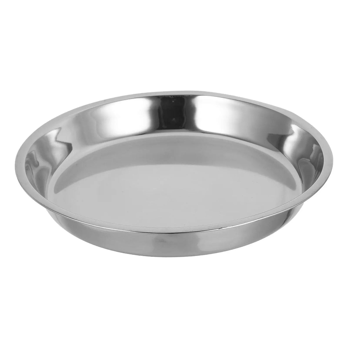 WINOMO 28cm Stainless Steel Round Flat Plate | Portable Dish Round Serving Plate SWANS