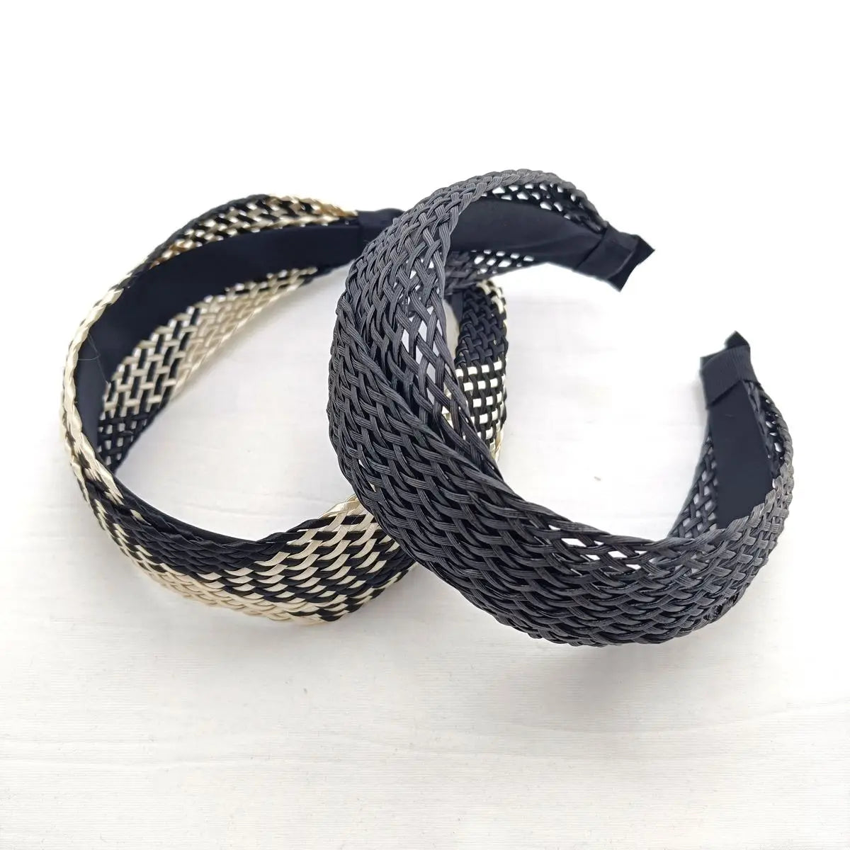 4cm Wide Rattan Knotted Headband – Non-Slip Women's Hair Hoop Knotted Headband SWANS 2 PCS HSHB