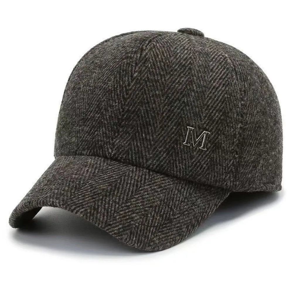 Winter Earmuff Baseball Cap – Windproof Wool Hat with Earflaps Winter Earmuff Cap SWANS Coffee
