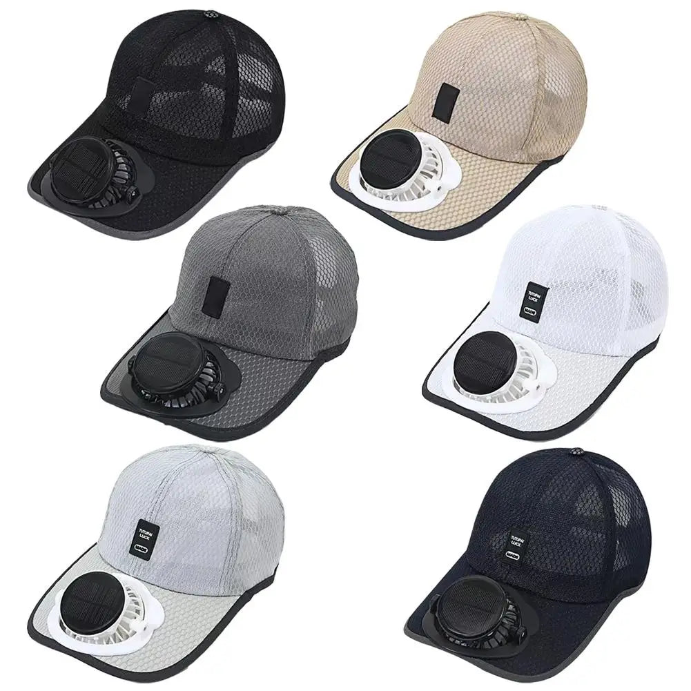 Solar Fan Baseball Cap – Cooling Mesh Sun Hat for Men & Women Solar Fan Cap SWANS