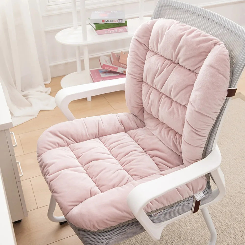 Velvet Thickened Office Chair Cushion – Warm Tufted Seat Pad Chair Seat Cushion SWANS Pink