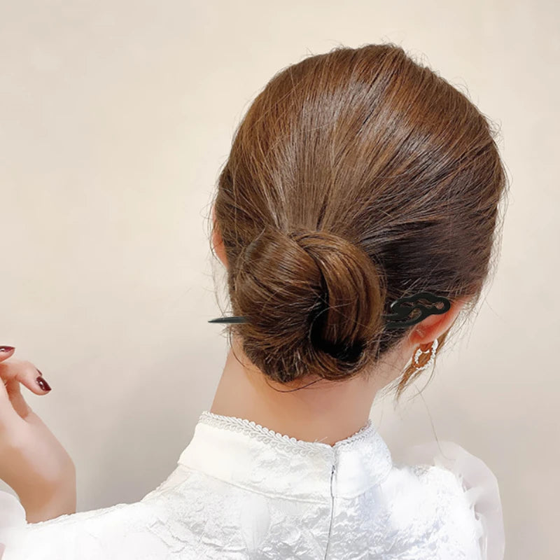 Antique Ebony Wood Hairpin – Retro Hanfu Hair Stick for Women Wood Hair Stick SWANS