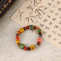 Adjustable Ceramic Boho Star Bead Bracelet – Handmade Ethnic Beaded Bracelet SWANS B