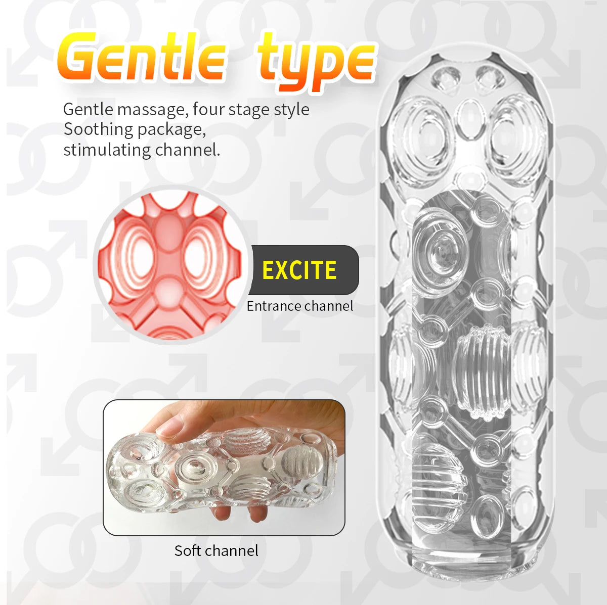 Men's Transparent TPE Stroker Cup – Soft Realistic Texture Male Stroker Cup SWANS
