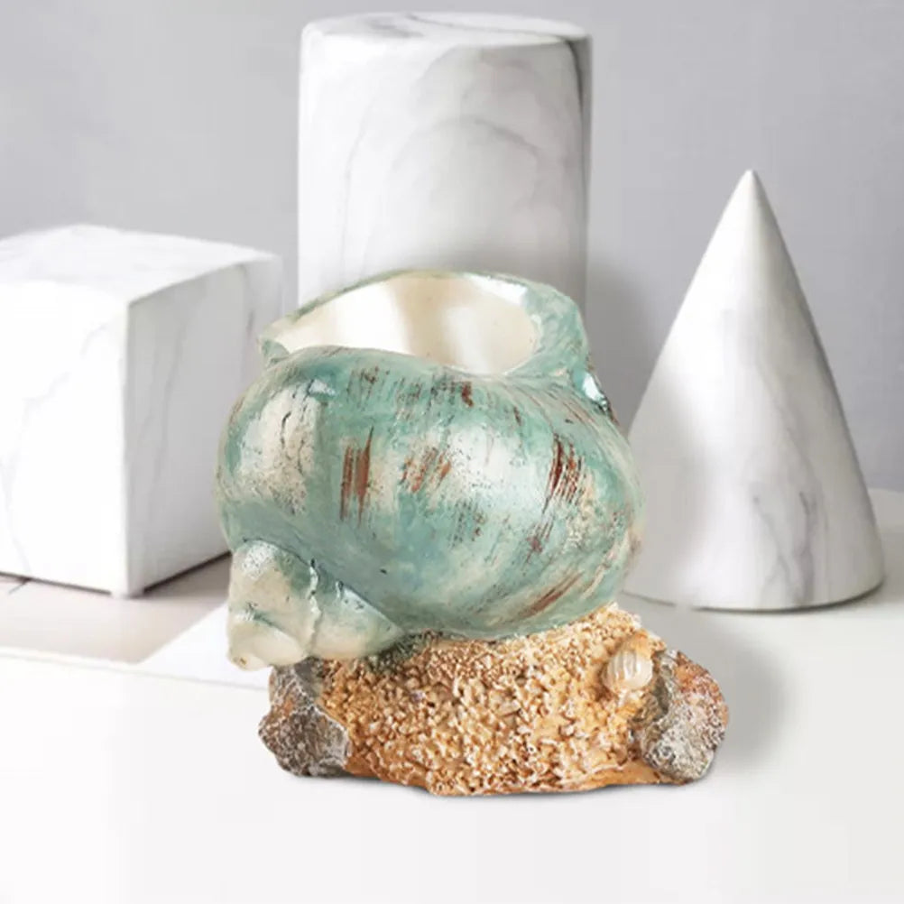 Extra Large Resin Seashell Statue – Coastal Ocean Home Decor Resin Shell Figurine SWANS