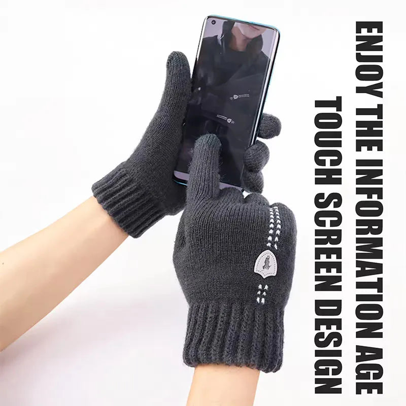 Men's Thermal Touch Screen Winter Knit Gloves – Windproof Winter Knit Gloves SWANS