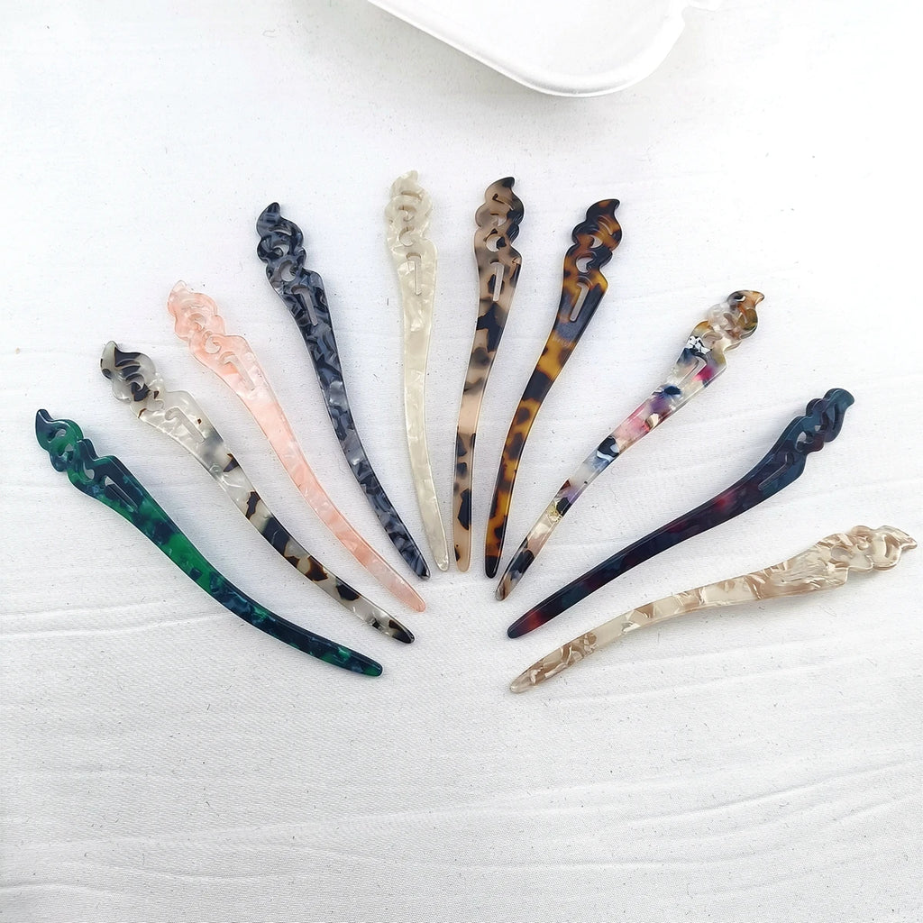 Marble Acetate Hair Stick Clip for Women – Colorful Style Hair Stick Clip SWANS