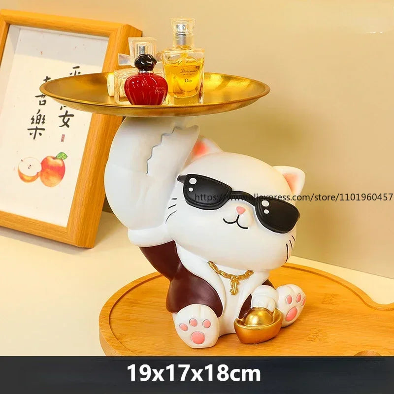 Fortune Cat Storage Box – Lucky Wealth Decor Organizer Decorative Storage Box SWANS