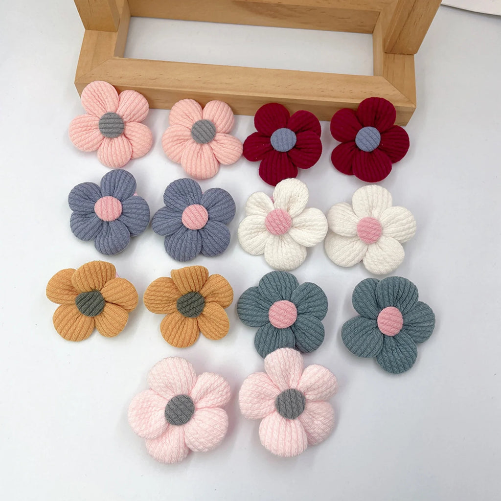 Kids Fabric Flower Hair Clips – Cute Girls Barrettes 7/14 Pcs Kids Hair Clips SWANS