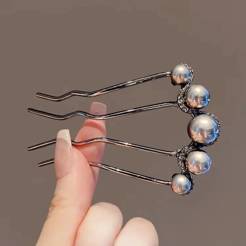 Pearl U-Shaped Hairpin – Antique Chinese Style Hair Comb Pin Hair Comb Hairpin SWANS