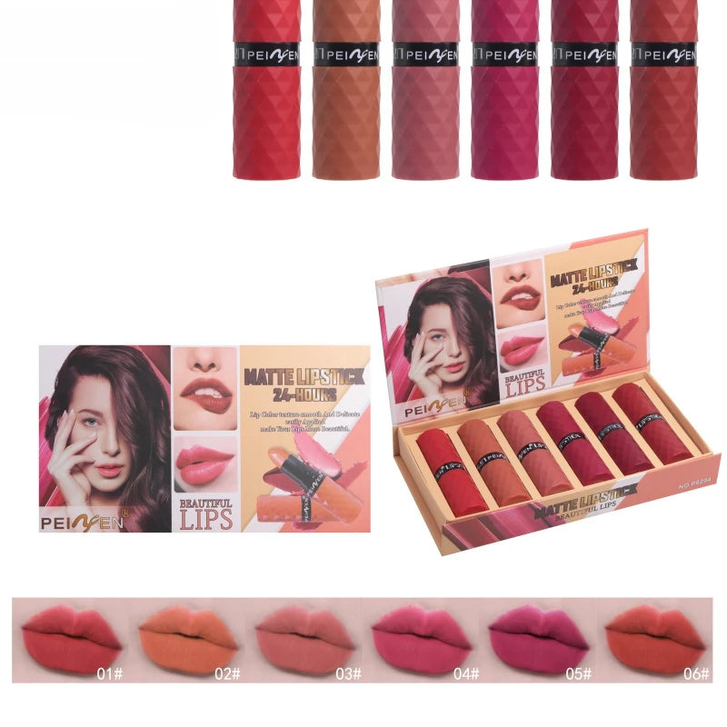 SWANS 6-Color Waterproof Moisturizing Lipstick Set | Long-Lasting Lipstick Set SWANS