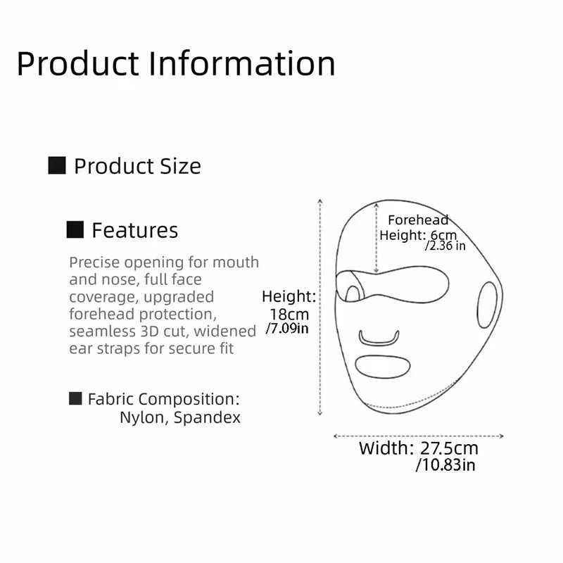 UPF 50+ Ice Silk Full Face Sun Mask – Cycling & Outdoor Sports UV Sun Face Mask SWANS