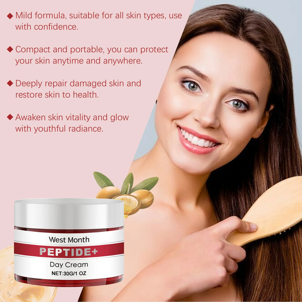 WEST MONTH Peptide Day Cream – Hydrating Firming Face Cream Peptide Face Cream SWANS