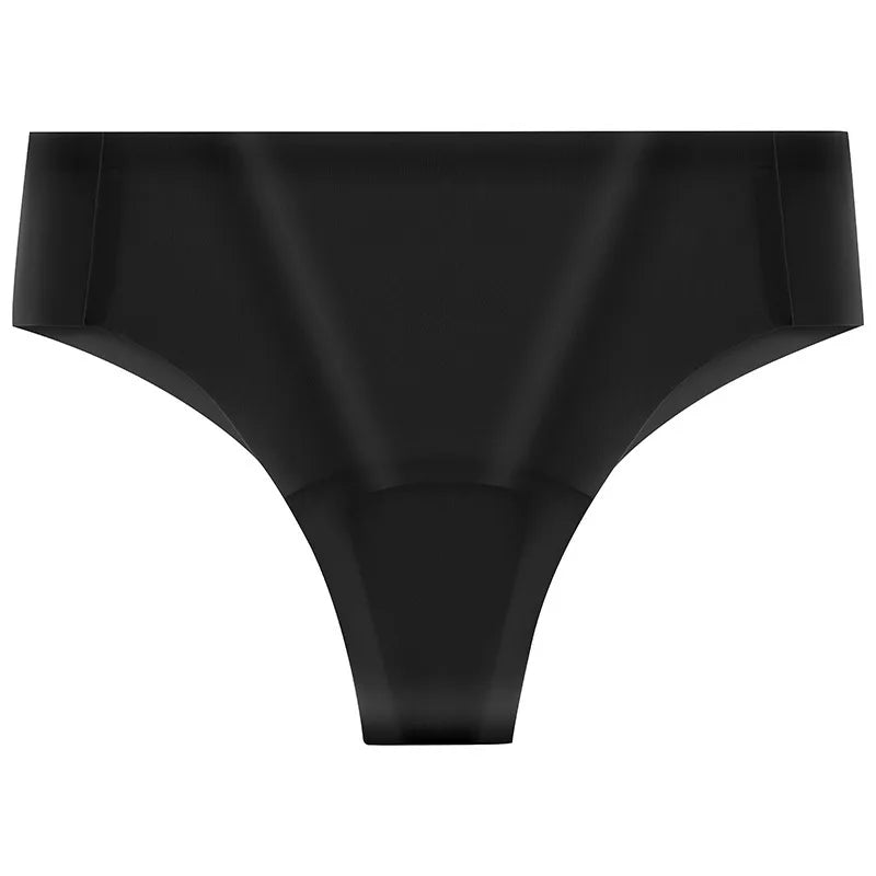 Women's Seamless No-Show Thongs – Moisture-Wicking Workout Underwear Women's Thong Underwear SWANS Black-XL