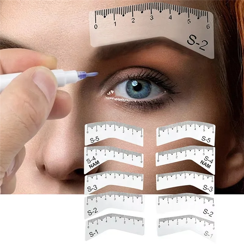 5-Pair Eyebrow Stencil Templates – DIY Brow Shaping Guide Cards Eyebrow Stencil Set SWANS