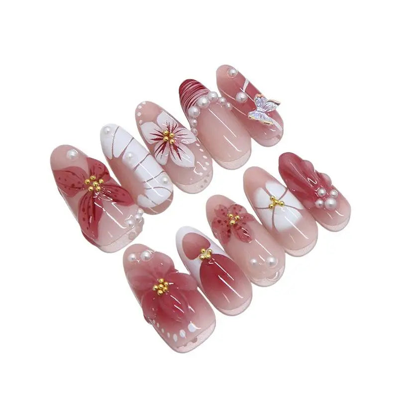Tortoiseshell Gradient French Press-On Nails – Reusable Set Press-On Nail Set SWANS