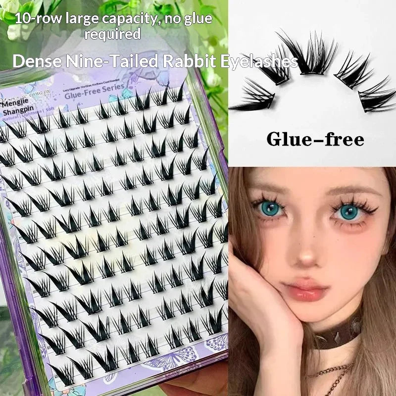 Self-Adhesive False Eyelashes – Fluffy Winged Fox Eye Lashes False Eyelashes SWANS