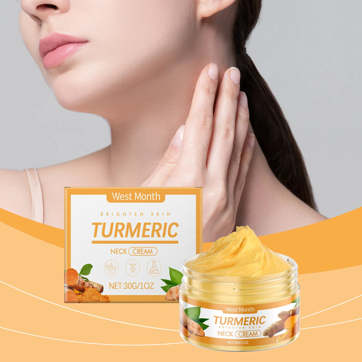 WEST MONTH Turmeric Neck Firming Cream Anti-Aging 30g Neck Firming Cream SWANS Default Title