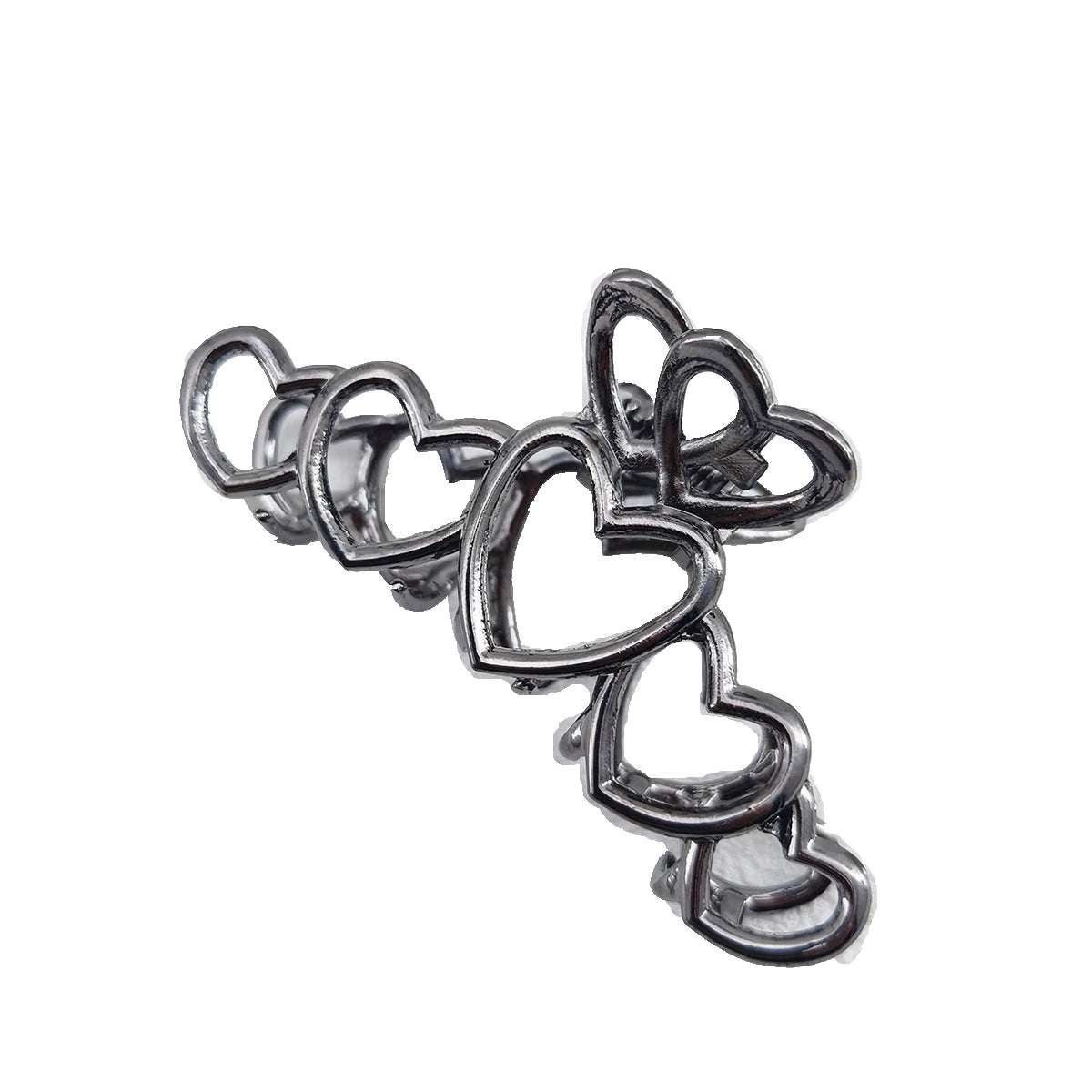 Y2K Metal Heart Silver Large Shark Hair Clips – 2/4/6 Pack Hair Shark Clip SWANS