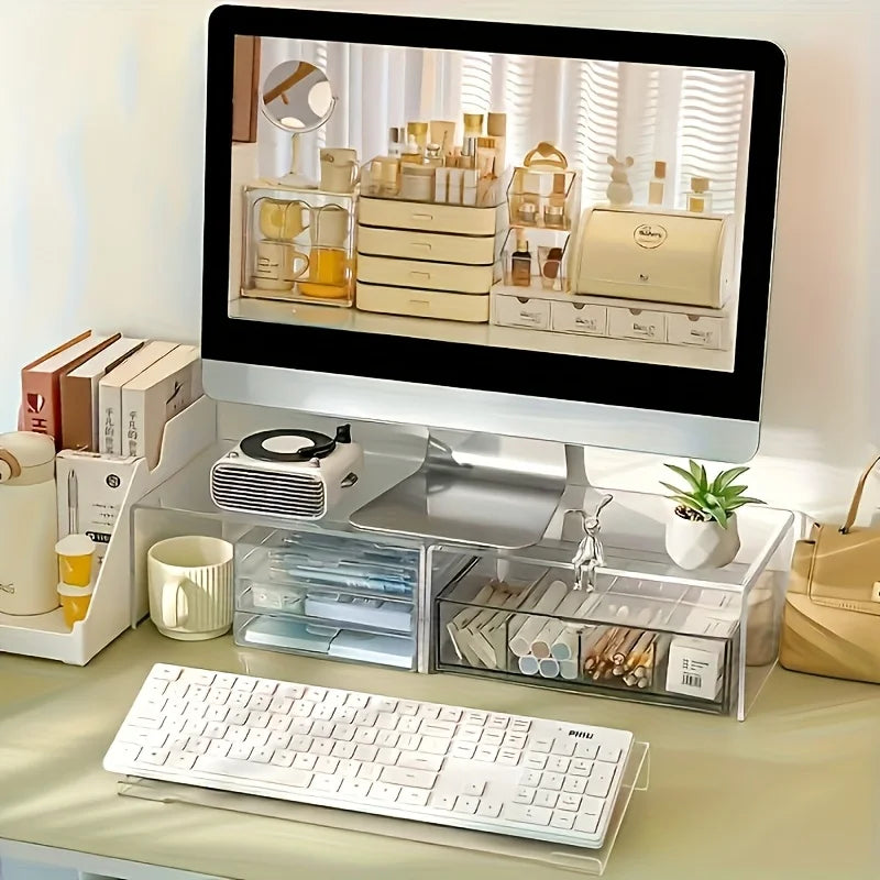 SWANS Acrylic Keyboard Stand – Transparent Ergonomic Desk Riser Keyboard Stand SWANS