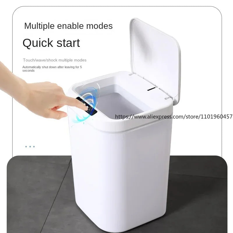 Smart Touchless Sensor Trash Can – Auto-Open Lid for Home Smart Sensor Trash Can SWANS