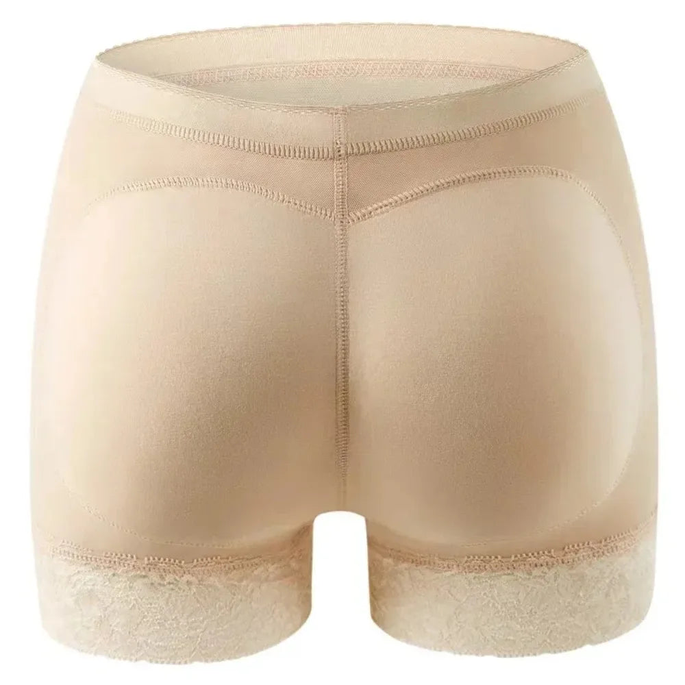 Women's Butt Lifter Padded Shapewear High Waist Tummy Control Padded Shapewear Panties SWANS Skin color L