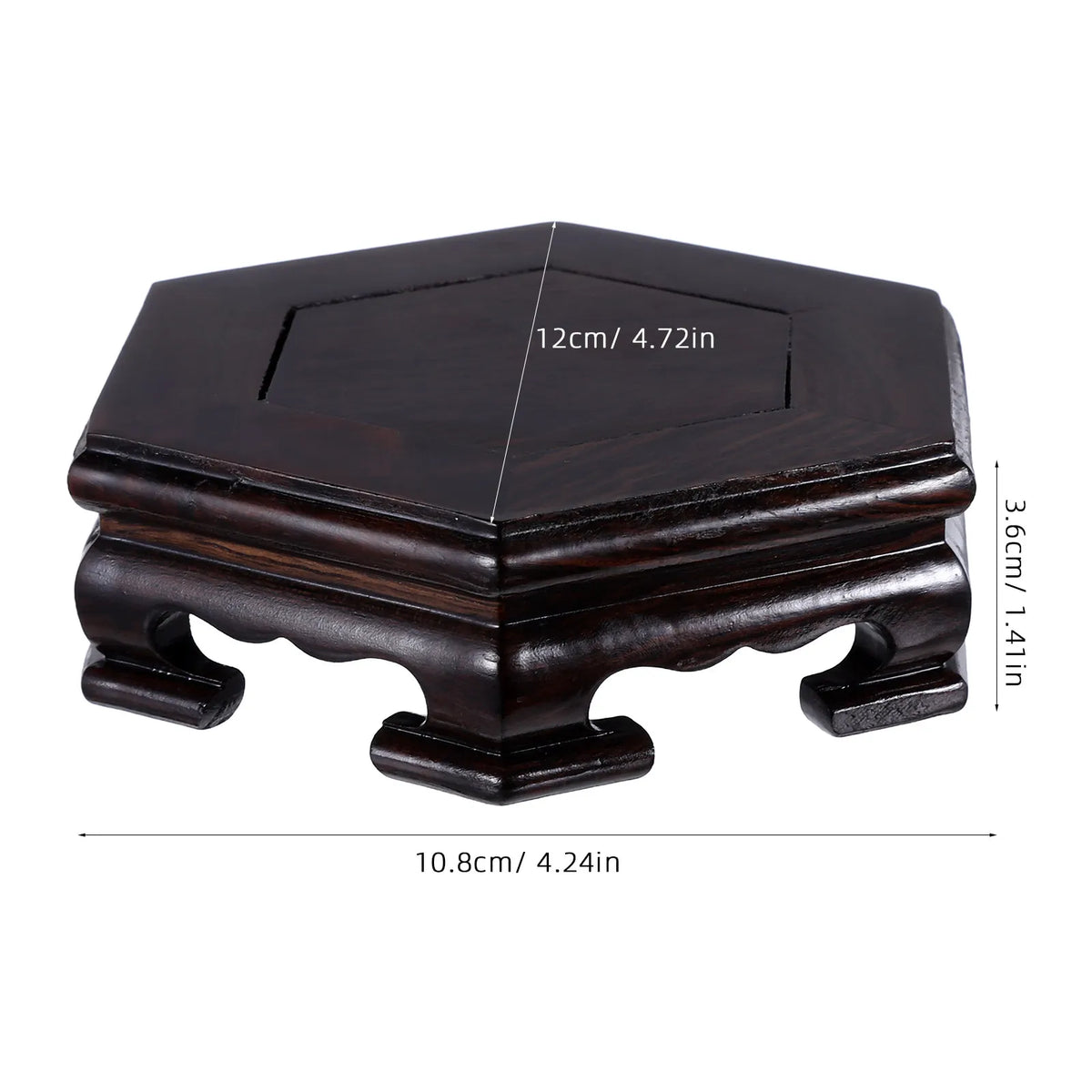 Wooden Hexagon Display Stand – Natural Wood Pedestal Base Wood Display Stand SWANS