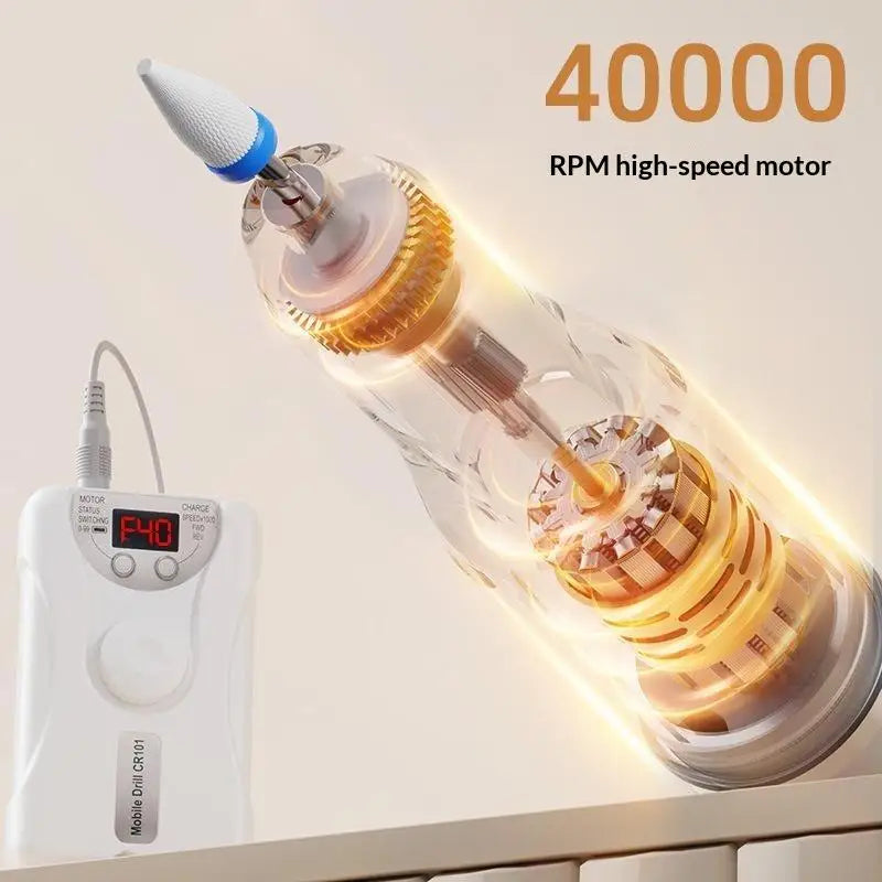 YOVIP 40000RPM Electric Nail Drill Machine – Rechargeable Set Electric Nail Drill SWANS