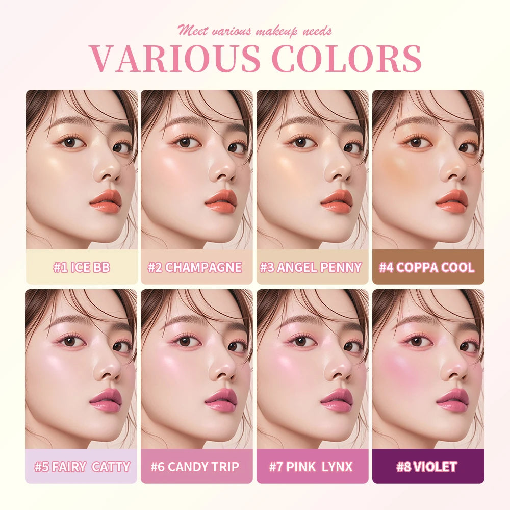 8-Color Cream Highlighter Blush & Brow Palette | Shimmer Makeup Makeup Palette SWANS