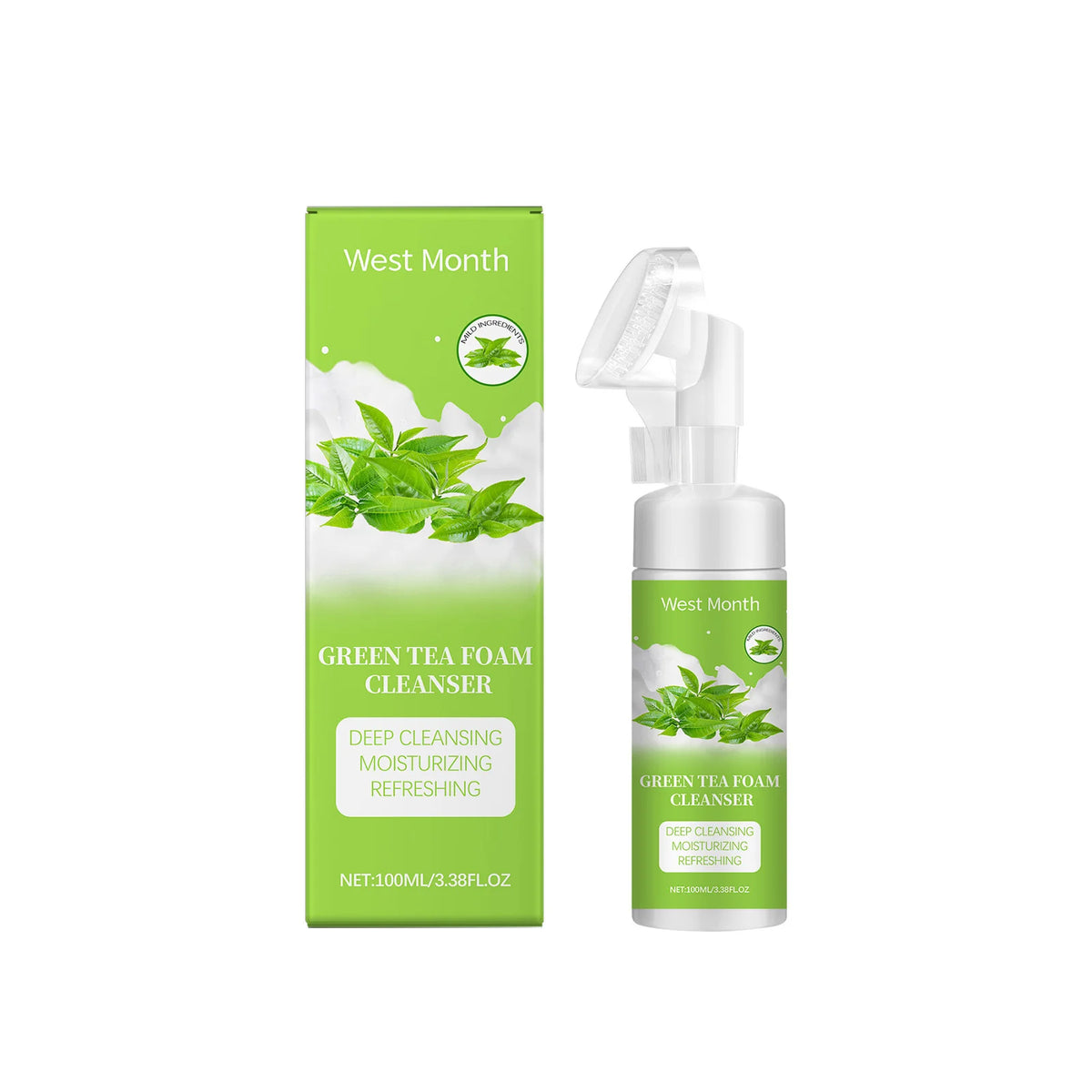 West&Month Brightening Foam Facial Cleanser 100ml Foam Facial Cleanser SWANS Green Tea