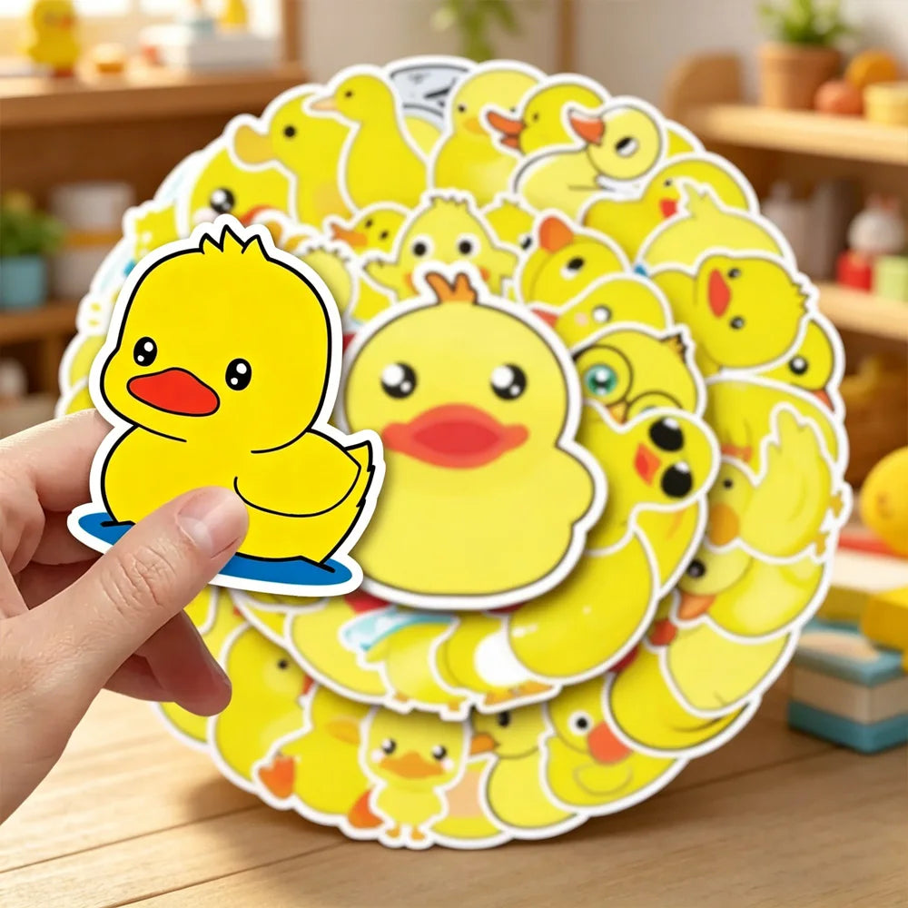 Yellow Duck Cartoon Stickers – Waterproof Anti-Fade DIY Decals Decorative Stickers SWANS