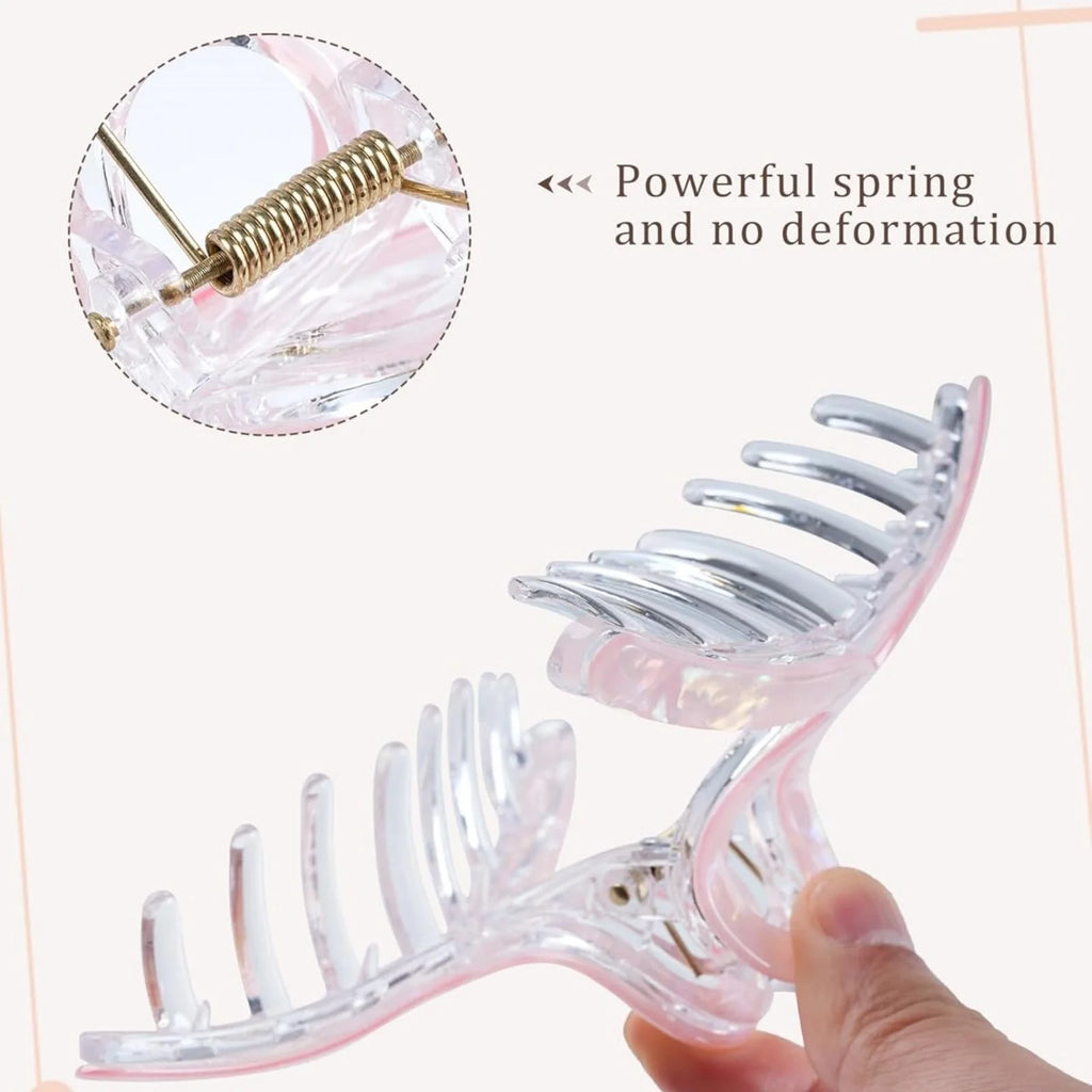 Iridescent Ribbon Hair Claw Clips – 4 Pastel Colors for Women Hair Claw Clips SWANS