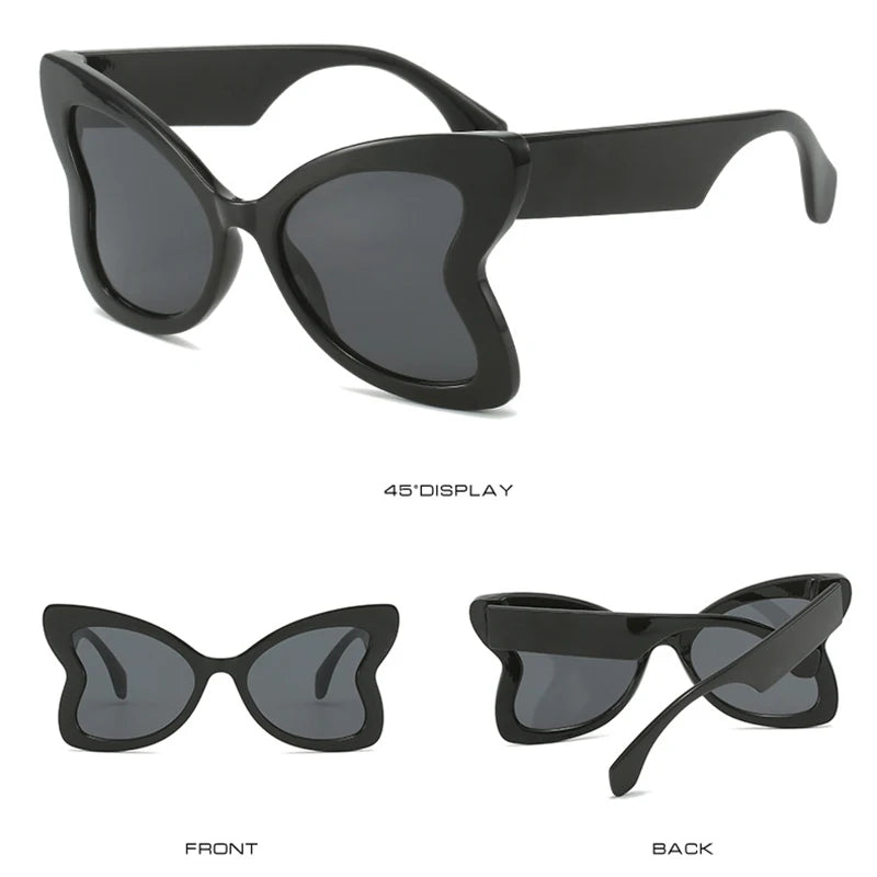 TOYEARN Oversized Butterfly Sunglasses UV400 Big Frame Fashion Sunglasses SWANS