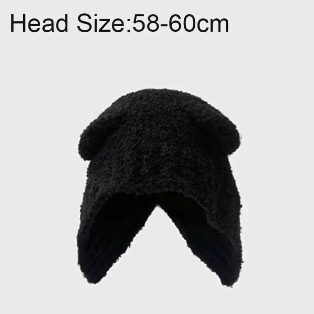 Bear Ear Knitted Beanie Hat – Cute Women's Winter Cap Knitted Beanie Hat SWANS