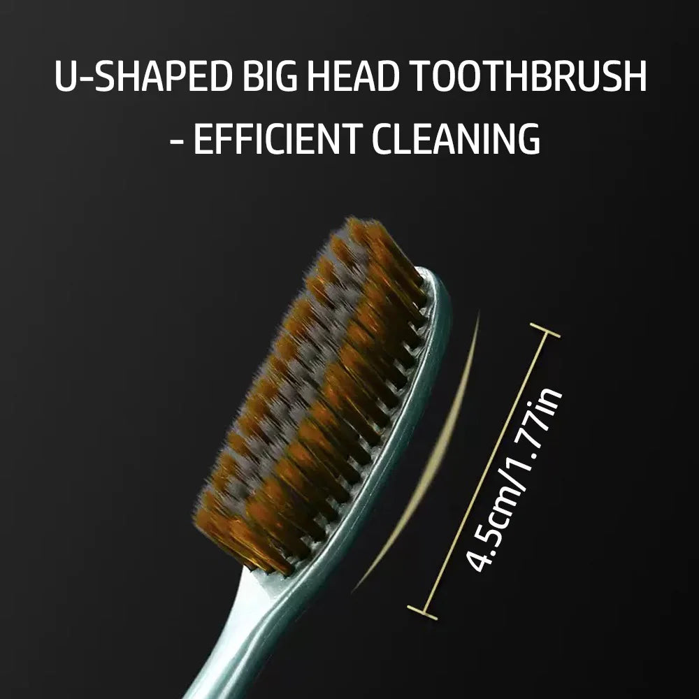 SWANS Large Head Soft Bristle Toothbrush U-Shaped 5-Pack Manual Toothbrush SWANS