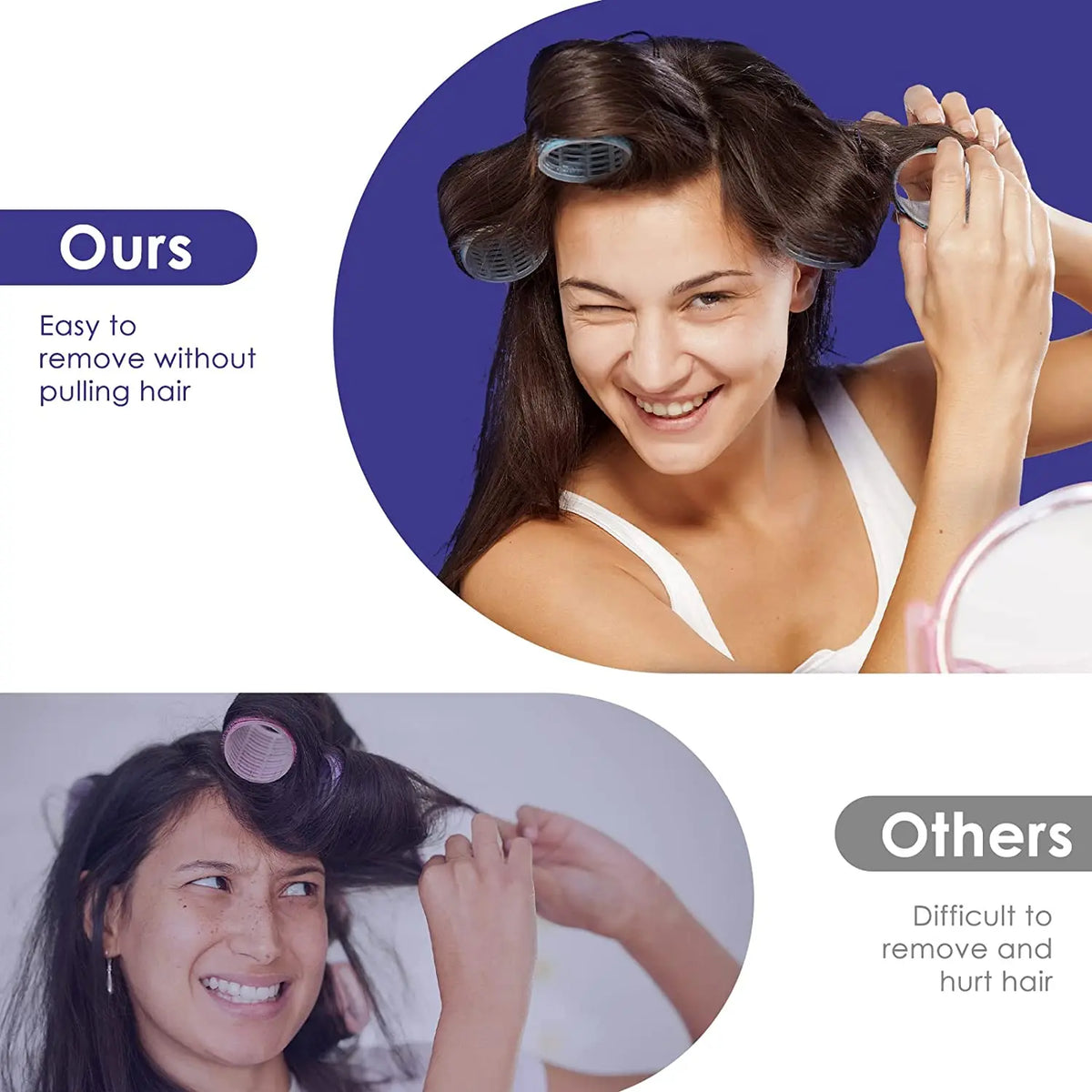 6-Pack Jumbo Self-Grip Heatless Hair Rollers – DIY Curlers Hair Rollers SWANS