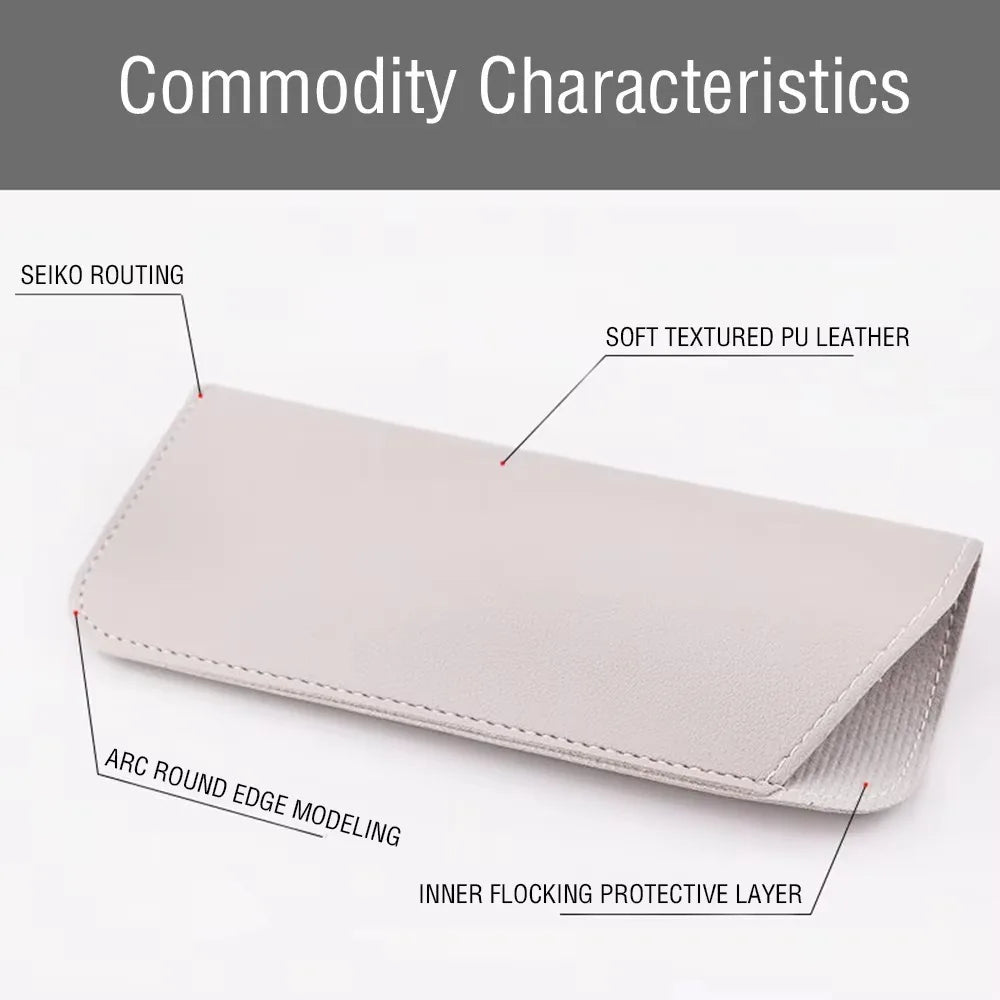Soft PU Leather Eyeglasses Pouch – Portable Glasses Case Eyeglasses Case SWANS