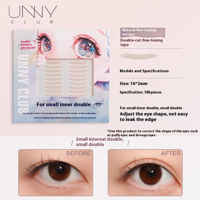 UNNY Invisible Double Eyelid Tape – Natural Lift 100+ pcs Eyelid Tape SWANS B