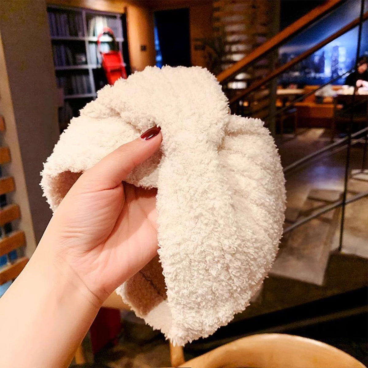 Women's Winter Knit Plush Headband – Warm Wide Turban Band Knit Headband SWANS