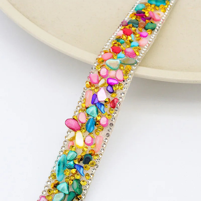 Self-Adhesive Rhinestone Ribbon Tape Glitter Trim Strip 1 Yard Rhinestone Trim Tape SWANS Colorful A 3cm