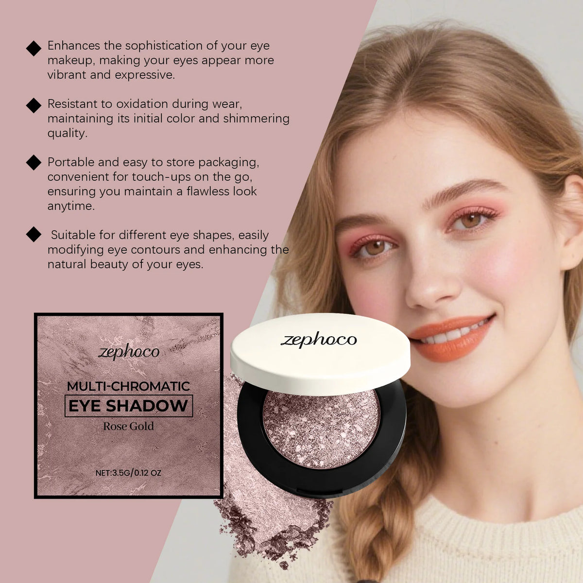 Zephoco 4-Color Eyeshadow Palette – Shimmer Matte Glitter Eyeshadow Palette SWANS