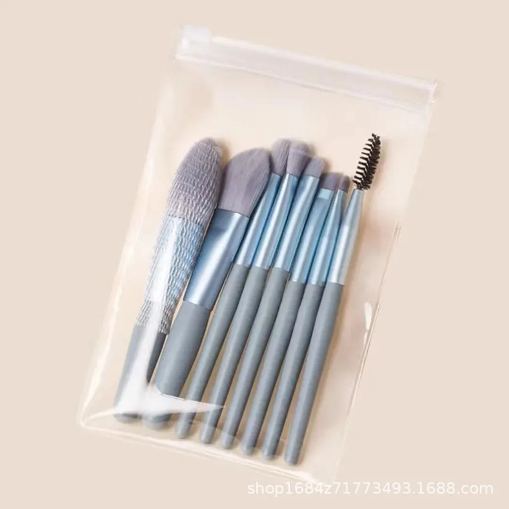 SWANS 8-Piece Soft Makeup Brush Set – Portable Beauty Kit Makeup Brush Set SWANS green-8pcs