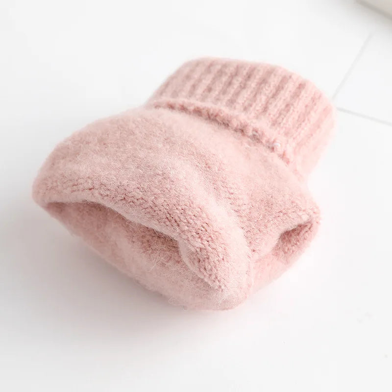 Women's Flip-Top Fingerless Knitted Gloves – Winter Hand Warmers Fingerless Mittens SWANS