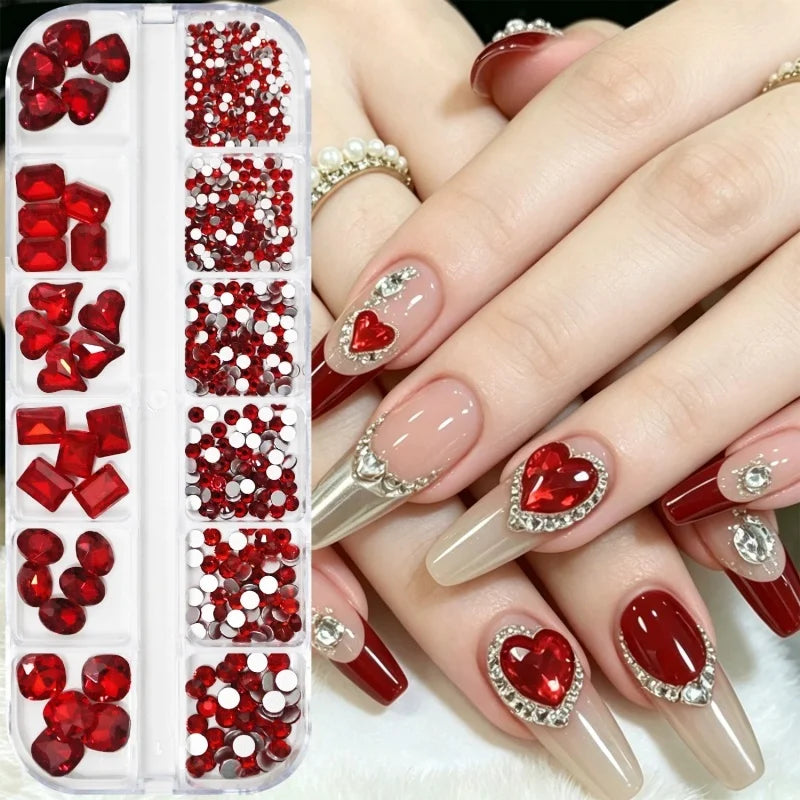 AB Glass Nail Art Rhinestones Mixed Shapes Crystal Gems DIY Nail Art Rhinestones SWANS 4691