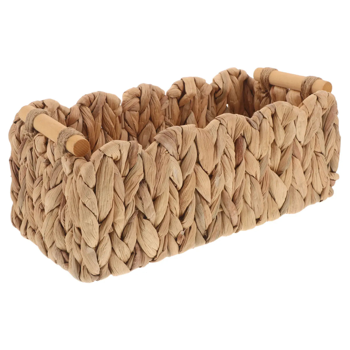 Handwoven Water Hyacinth Storage Basket 14x7 with Handle Woven Storage Basket SWANS