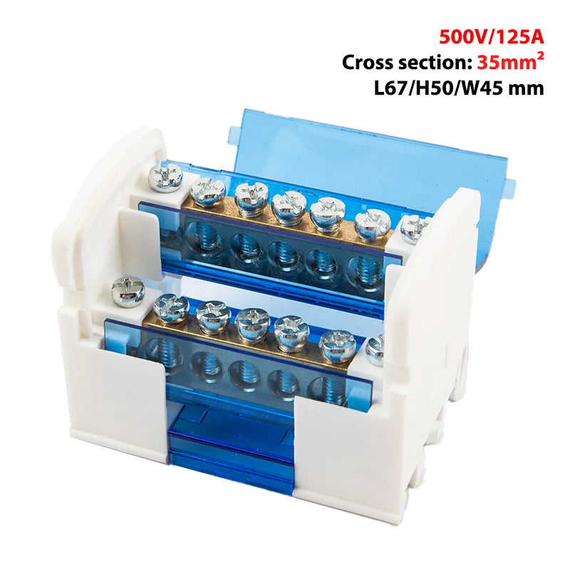 WKH207 Din Rail Terminal Block 500V 125A Power Distribution Terminal Block SWANS