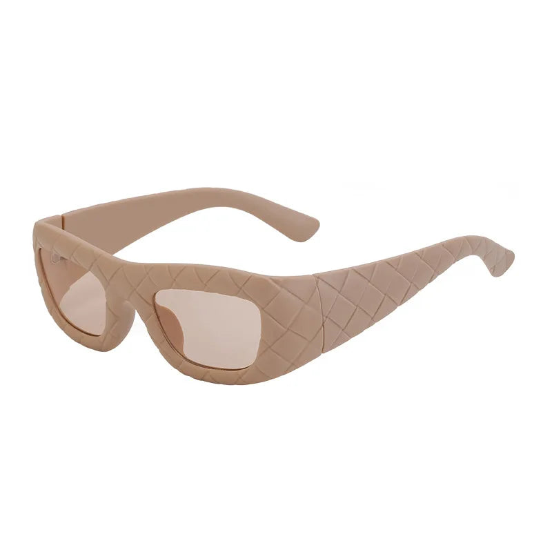 Y2K Big Frame Rhombus Sunglasses UV400 Punk Vintage Style Fashion Sunglasses SWANS Champagne As the photo