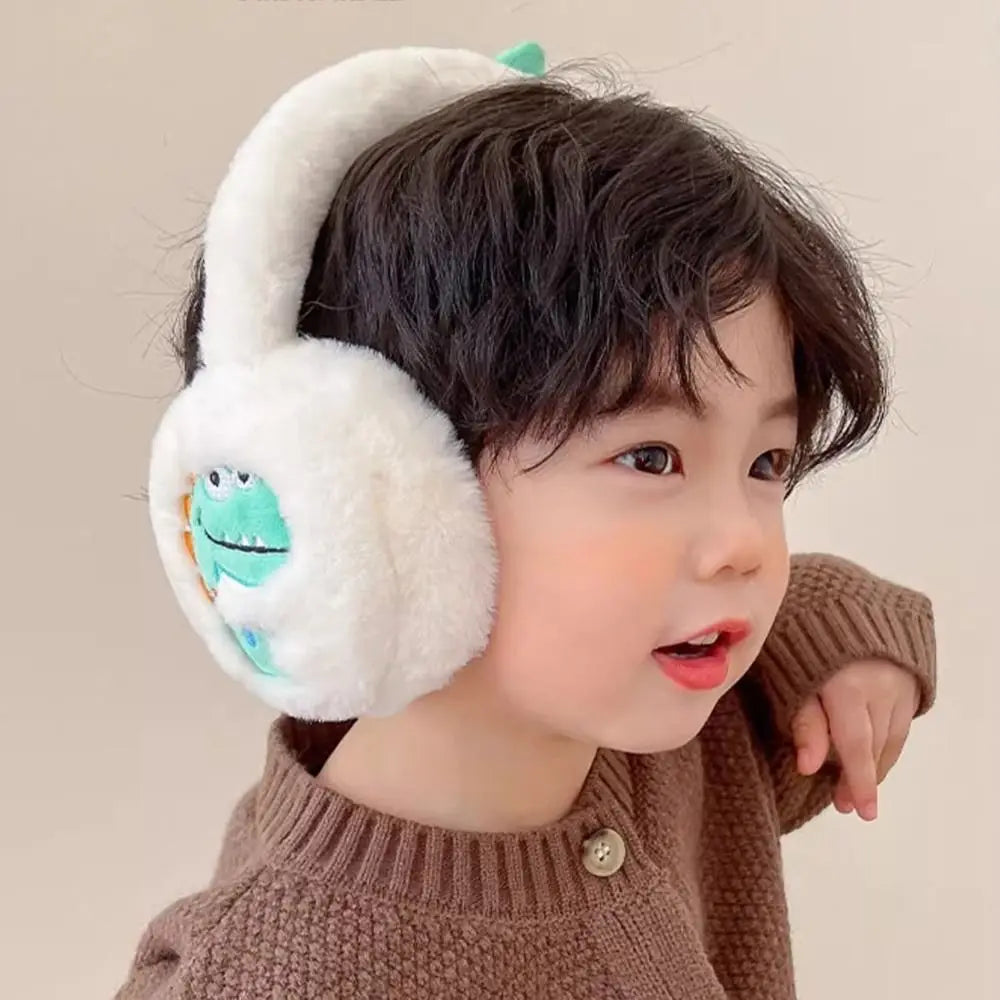 Kids Dinosaur Earmuffs – Soft Foldable Winter Ear Warmers Kids Earmuffs SWANS