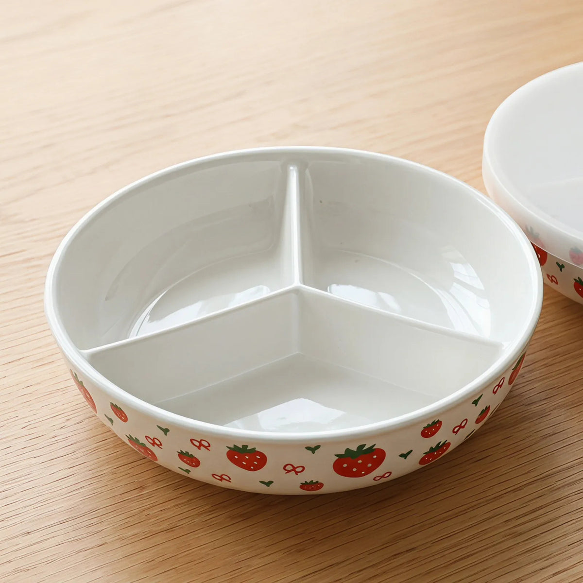 3-Compartment Ceramic Bowl with Lid | Divided Serving Dish Ceramic Serving Bowl SWANS