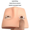 Eyelash Extension Practice Mannequin Head – 3D Silicone Open Eye Lash Practice Mannequin SWANS Skin Color B NONE